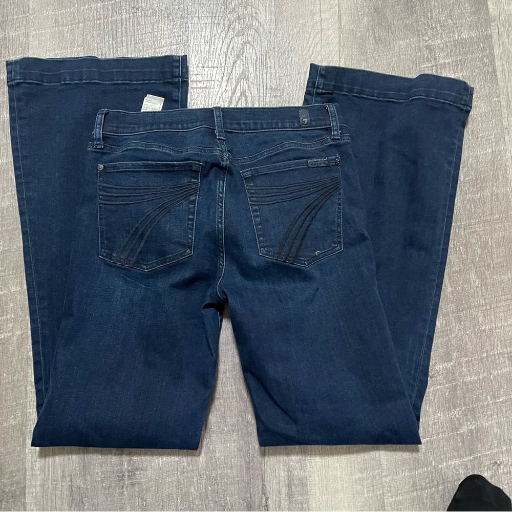 7 For All Mankind Dark Blue Flare Jeans